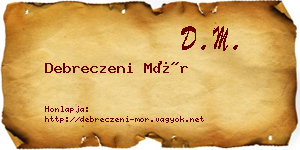 Debreczeni Mór névjegykártya